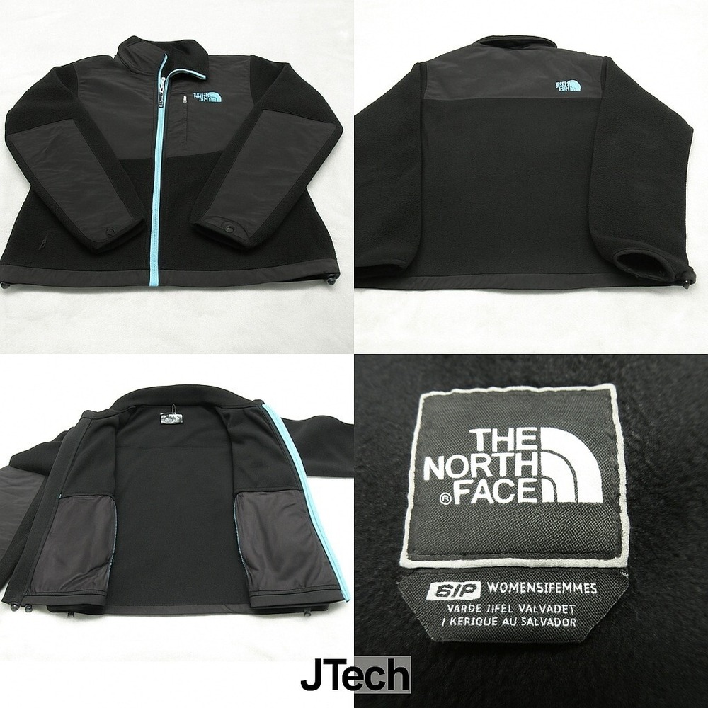 North Face Denali Jacket Womens Small Blue Pockets Fleece Full Zip Hike READ